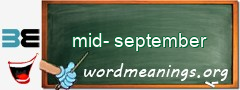 WordMeaning blackboard for mid-september